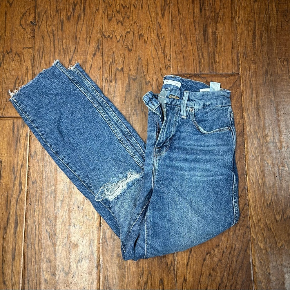 Good American good curve Straight raw hem‎ jeans
